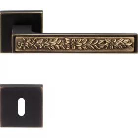   Linea Cali Zen Fusion bronz mat - set de manere rozeta patrata patinata mat 1585 RB 019 NP