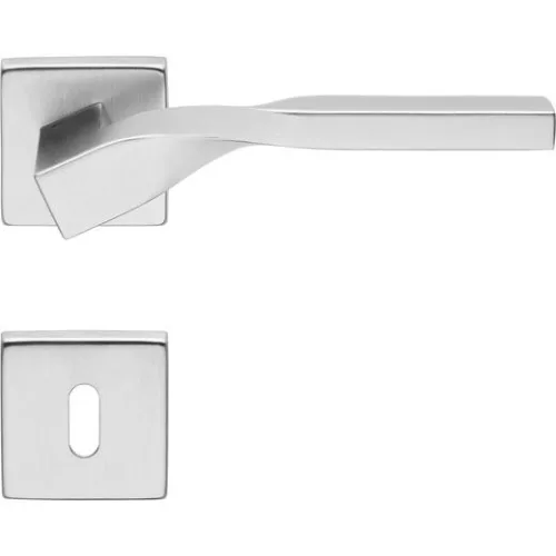 Linea Cali Twist Zincral set de mânere rozetă pătrată plat, crom mat 489 RB 024 CS