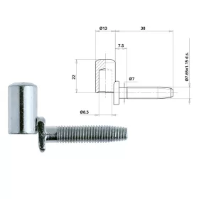 Otlav hinge 2-part rotating 050/13 GIRL silver
