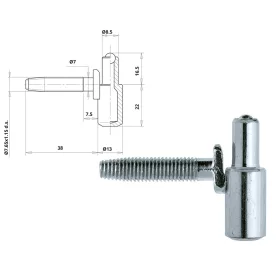 Otlav hinge 2-part rotating 050/13 BOY silver