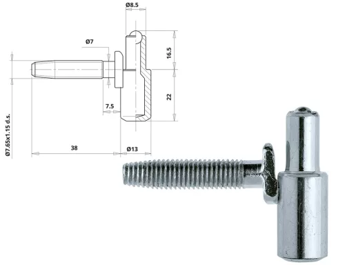 Otlav hinge 2-part rotating 050/13 BOY silver