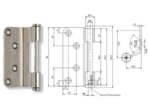 Otlav pánt V0087 szárnyrész