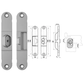 Otlav hinge for concealed center lock IN 230