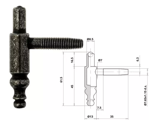 Otlav strap 2-piece Decorative 13mm BOY Black