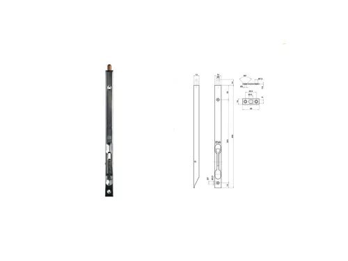 Otlav Slide Lock Security 250mm silver square