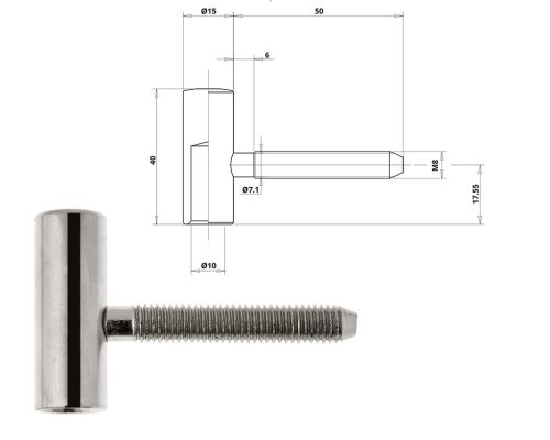 Otlav pánt 2 részes  táskás 100 LÁNY nikkel