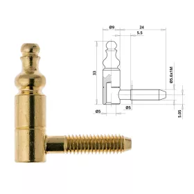 Otlav hinge 2-part decorative 9mm GIRL copper