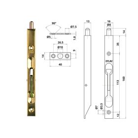 Tolózár Biztonsági 160mm rezezett Otlav