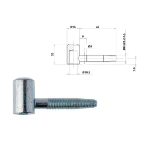 Otlav strap 2-piece Ball 16mm GIRL silver