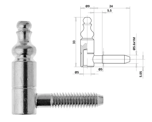 Otlav 2-piece decorative strap 9mm GIRL nickel