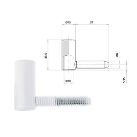 Otlav pánt Statikus M8 LÁNY Fehér 015mm
