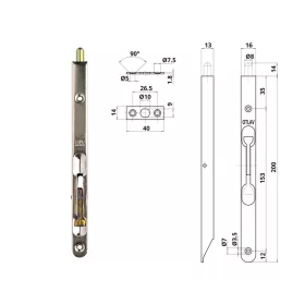 Otlav Slide Lock Security 200mm silver curved