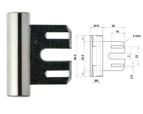 Otlav hinge 3-piece bag 335 Metal Medium Nickel V8000