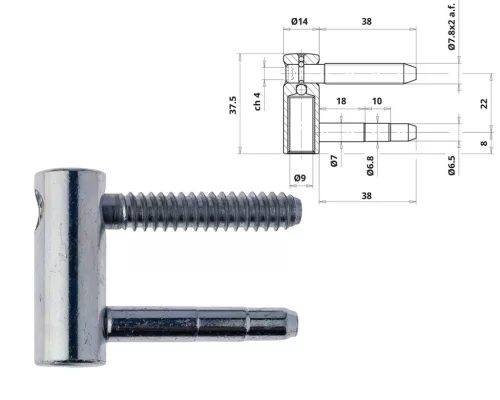 Otlav bracelet 3D 14mm GIRL silver (pin length 38mm)