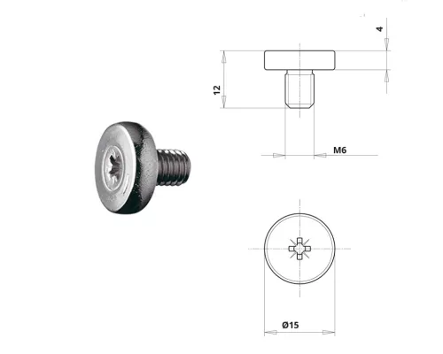 Otlav 3-piece bag hinge 335 Screw Nickel