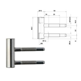 Otlav pánt 3 részes táskás 335 Fás Közép Nikkel
