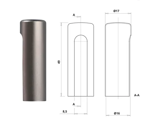 Otlav hinge cover 3D 16 Satin nickel ALU