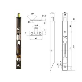 Tolózár Biztonsági 160mm nikkel Otlav
