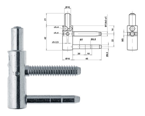 Otlav pánt 3D leemelésg.16mm FIÚ Ezüs