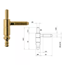 Otlav hinge 2-part decorative 9mm BOY copper