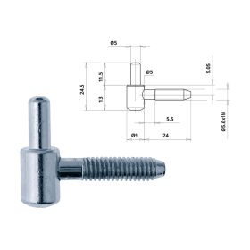 Otlav pánt 2 részes Sima 9mm FIÚ ezüst
