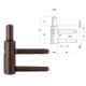 Otlav hinge 3D 16mm BOY bronze (pin length 45mm)