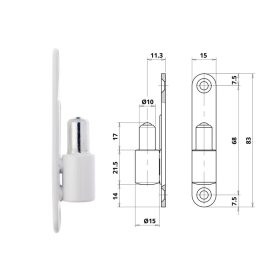 Otlav pánt Statikus M8 FIÚ  Fehér 015mm 1 csavaros