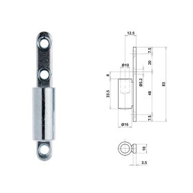 Otlav pánt Statikus lemezes LÁNY horg. 15mm