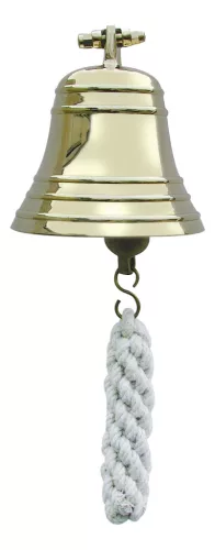 Falikonzollal ellátott jelző csengő sárgaréz 10 cm