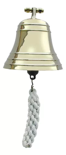 Falikonzollal ellátott jelző csengő sárgaréz 12,5 cm