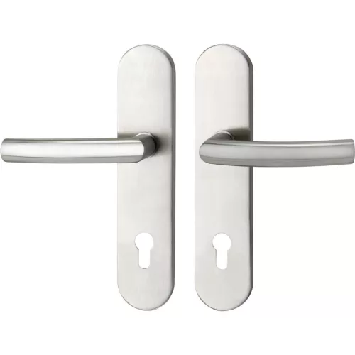 Marchesi hosszúpajzsos Biztonsági kilincsgarnitúra RIGA PZ 88 cilinder védő nélkül nemesacél RC2