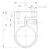CROSO csőtartó kerek csőhöz 424 mm nemesacél csiszolt V4A