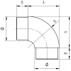 CROSO kerek hornyolt cső 90° ? 337 x 20 mm csőhöz csiszolt nemesacél V2A