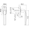 ROTO ablakkilincs SAMBA stift 7 x 37 mm alumínium fehér