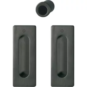   HOPPE tolóajtókagyló-szett M464 - vak, szögletes rozetta, fekete szatinált