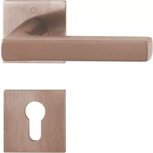 HOPPE DALLAS rozettás kilincsgarnitúra szatén vörösréz PZ