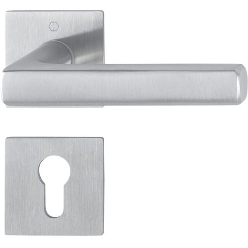 HOPPE DALLAS rozettás kilincsgarnitúra szögletes nemesacél matt PZ