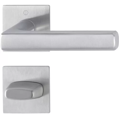 HOPPE DALLAS rozettás kilincsgarnitúra szögletes nemesacél matt WC