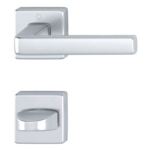 HOPPE DUBLIN rozettás kilincsgarnitúra szögletes ezüst eloxált WC