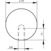 CROSO tömör golyó egyoldali zsákfurattal M6 golyó ? 20 mm nemesacél V2A