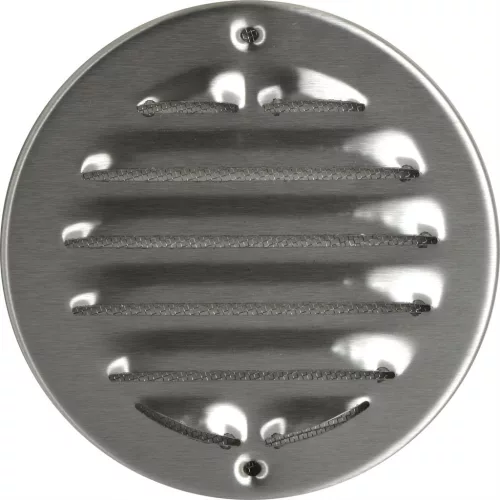 Időjárásvédelmi rács csavarozható kerek 150 mm-es nemesacél V2A csiszolt