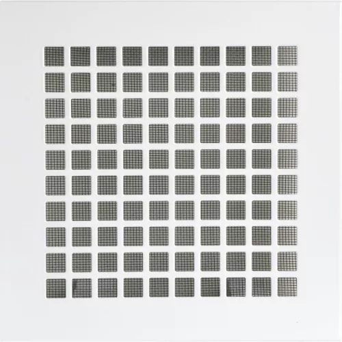 UPMANN időjárásvédelmi rács szögl. rögzítők./feszítő rug. 200x200 mm acél fehér