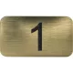 számtábla öntapadó 35x20 mm Nr. 1 műanyag fémes arany hatású