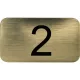 számtábla öntapadó 35x20 mm Nr. 2 műanyag fémes arany hatású