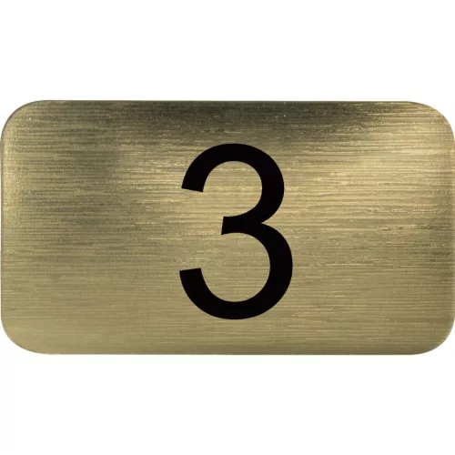számtábla öntapadó 35x20 mm Nr. 3 műanyag fémes arany hatású