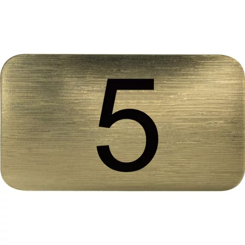 számtábla öntapadó 35x20 mm Nr. 5 műanyag fémes arany hatású