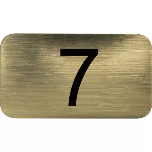 számtábla öntapadó 35x20 mm Nr. 7 műanyag fémes arany hatású