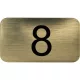 számtábla öntapadó 35x20 mm Nr. 8 műanyag fémes arany hatású