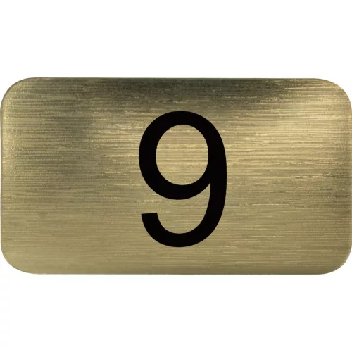 számtábla öntapadó 35x20 mm Nr. 9 műanyag fémes arany hatású