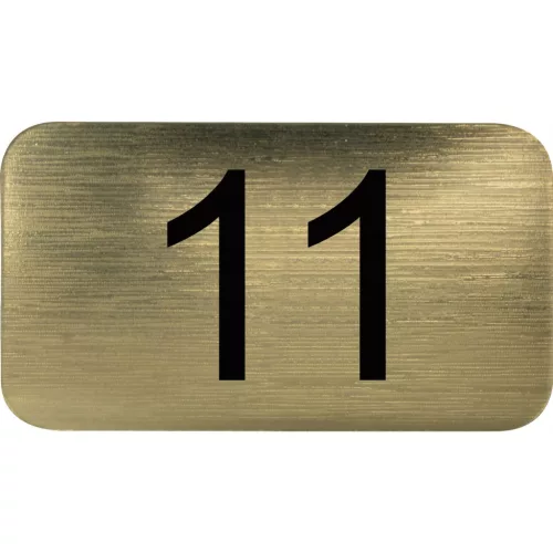 számtábla öntapadó 35x20 mm Nr. 11 műanyag fémes arany hatású